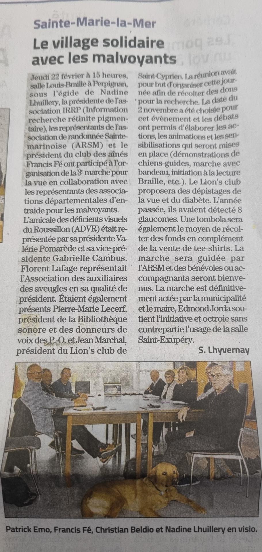 Reunion pour la marche pour la vue