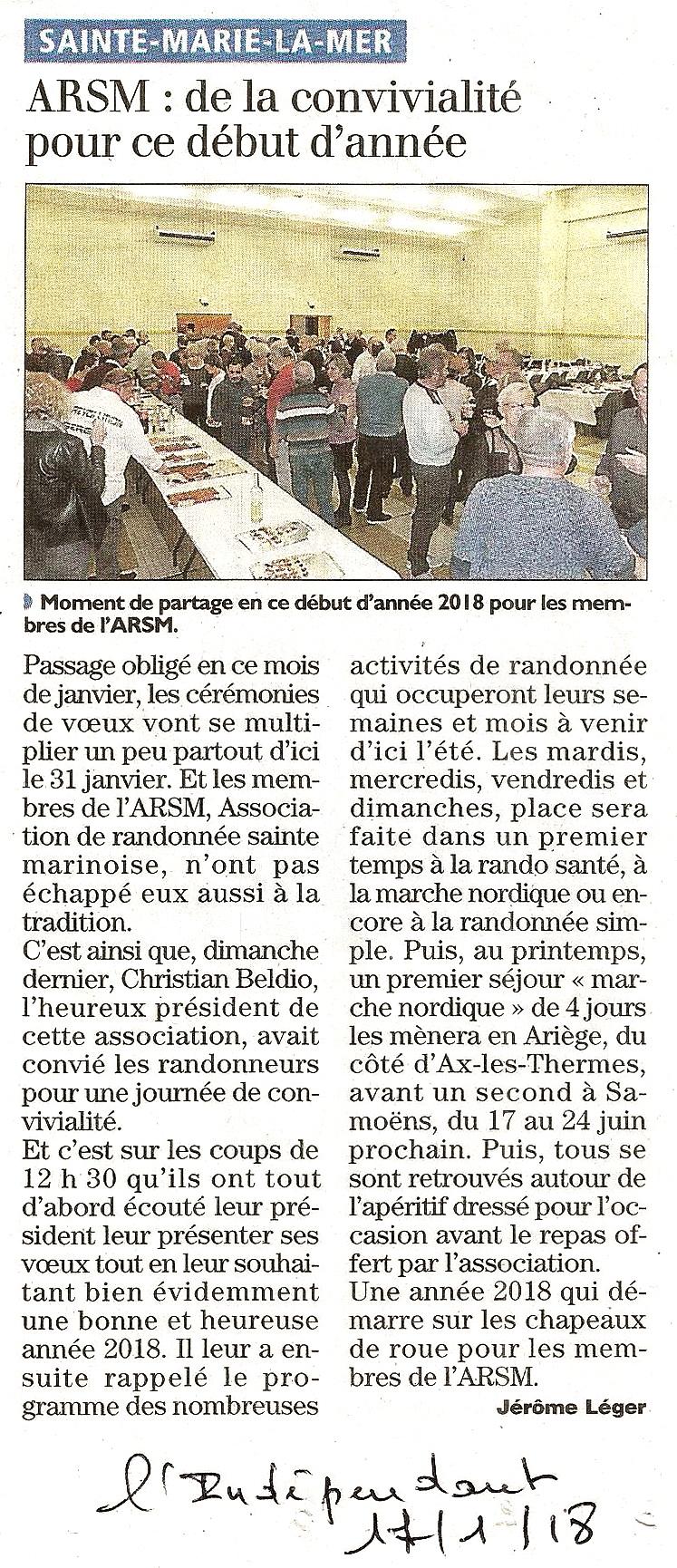 Voeux arsm 7 janvier 2018